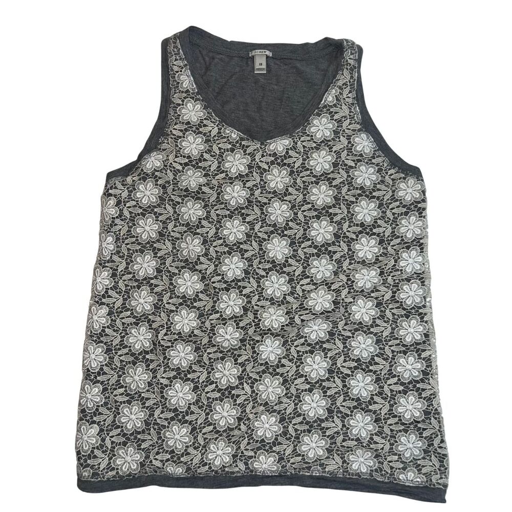 J Crew Tank Womens XS Floral Cottagecore Fairycore Lace Top Sleeveless Shirt